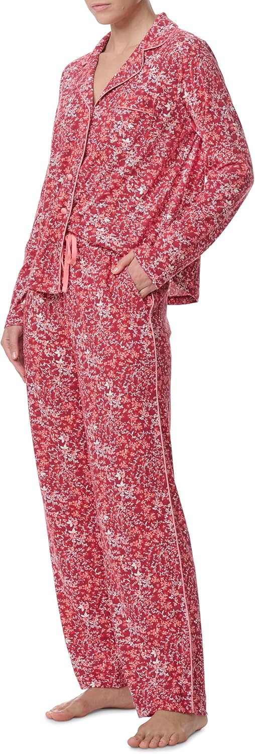 Karen Neuburger Women's Two-Piece Long Sleeve Notch Collar Girlfriend Pajama Set - Image 5