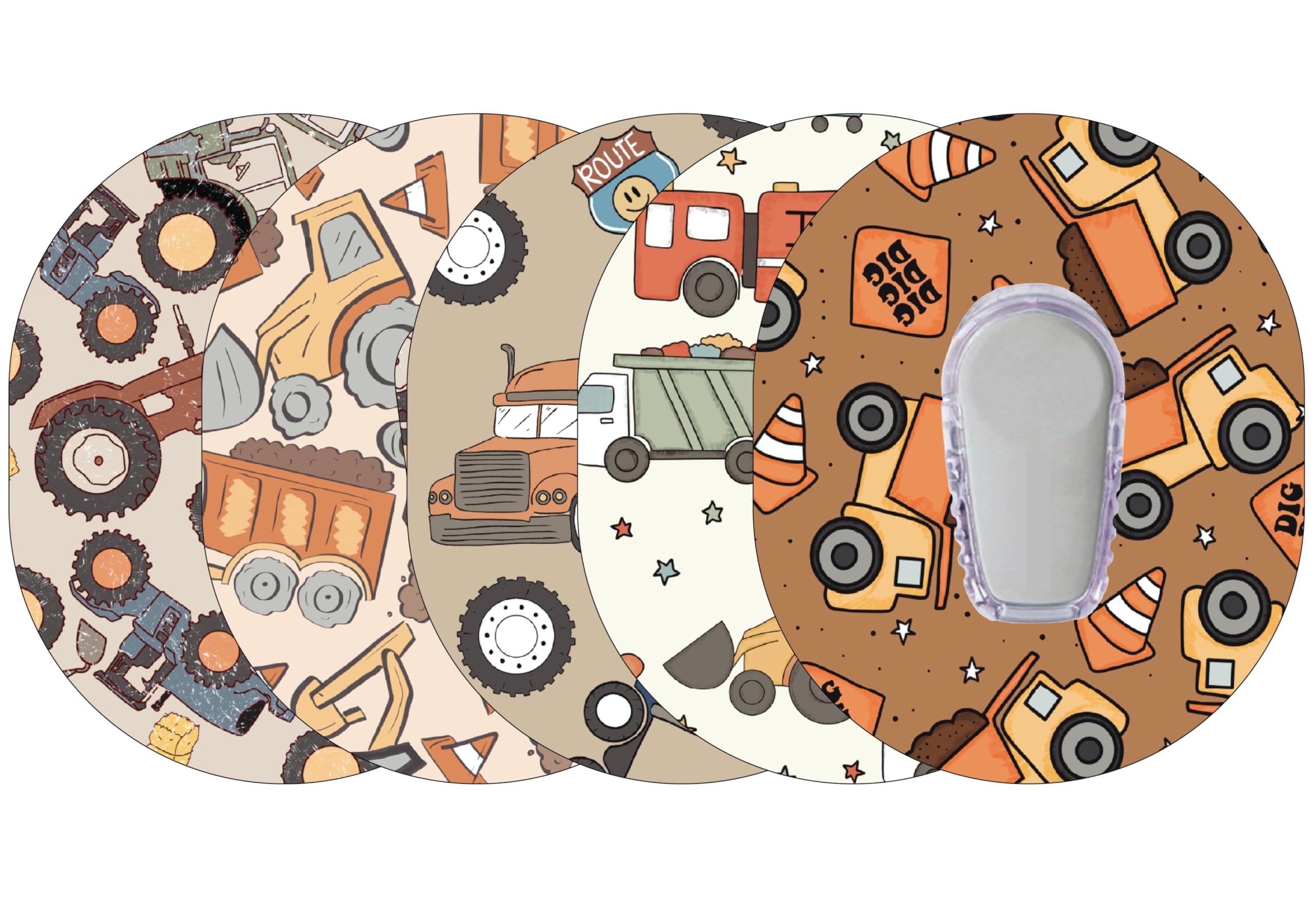 Glucomart Adhesive Patches for Dexcom G6 (5 Count) – Maximum Strength CGM Patches, Pair with Glucomart G6 Stickers, Waterproof & Hypoallergenic (Vehicles Variety Pack) (G6)