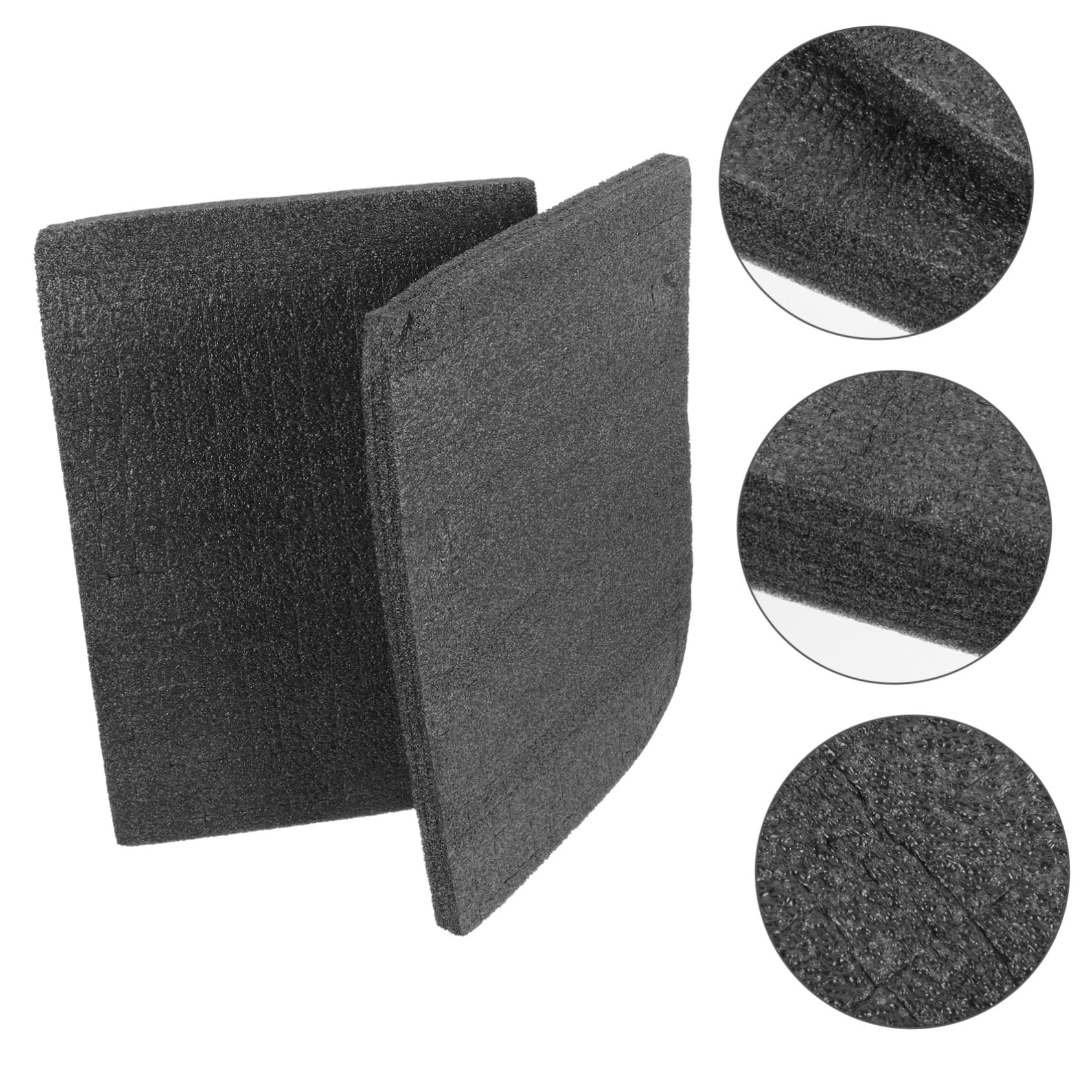 VILLFUL 2pcs Pre-cut Foam Insert Protective Foam Padding for Case Upholstery Foam Cushion Case Foam Grid Line Foam Toolbox Foam Inserts Foam Blocks for Crafts Square Foam Black