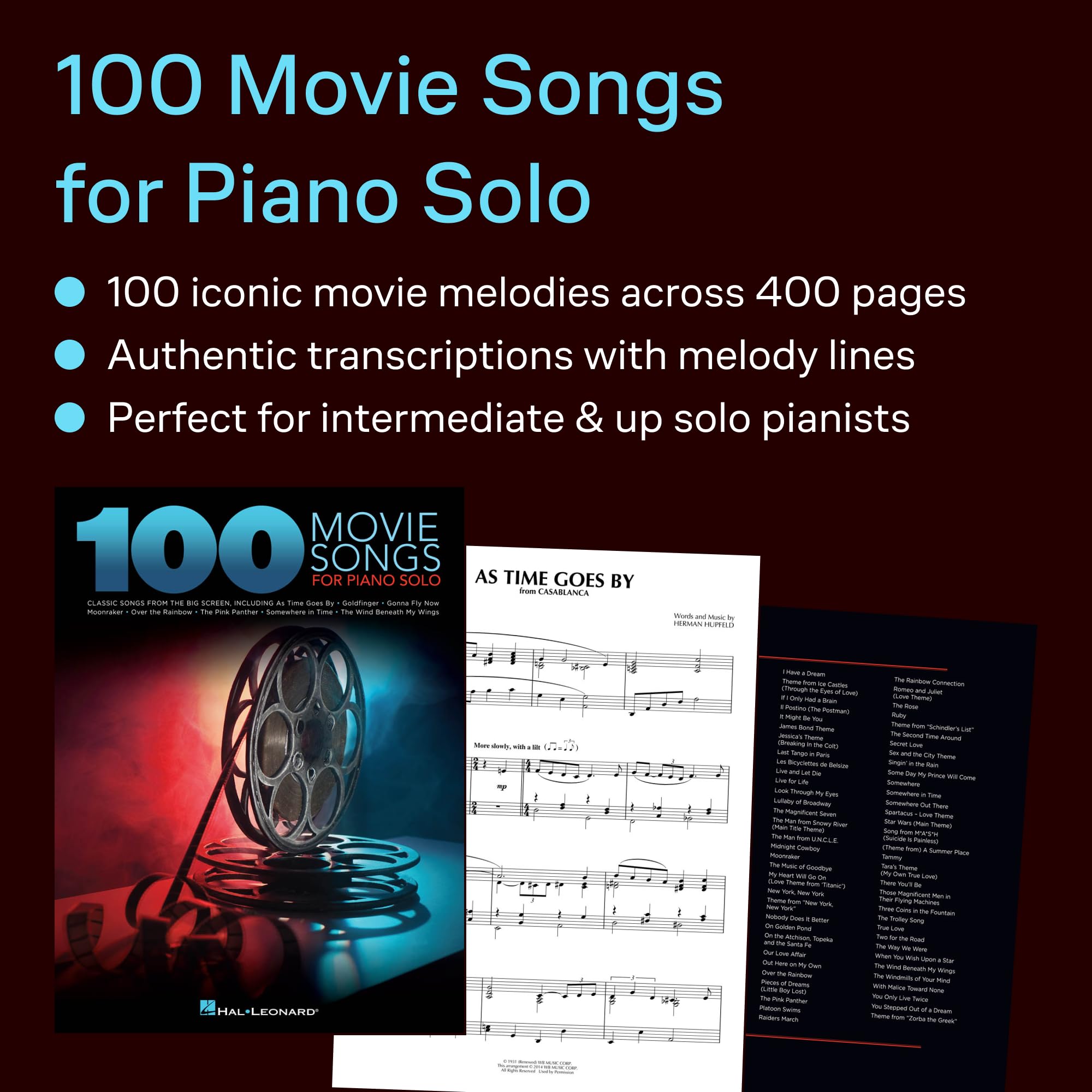 100 Movie Songs for Piano Solo