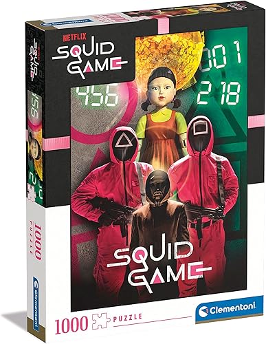 Clementoni Squid Game Game-1000 Made in Italy, 1000 Pieces, TV Series, Netflix, Famous Movie Puzzles, Adult Fun, Multicoloured, 39693