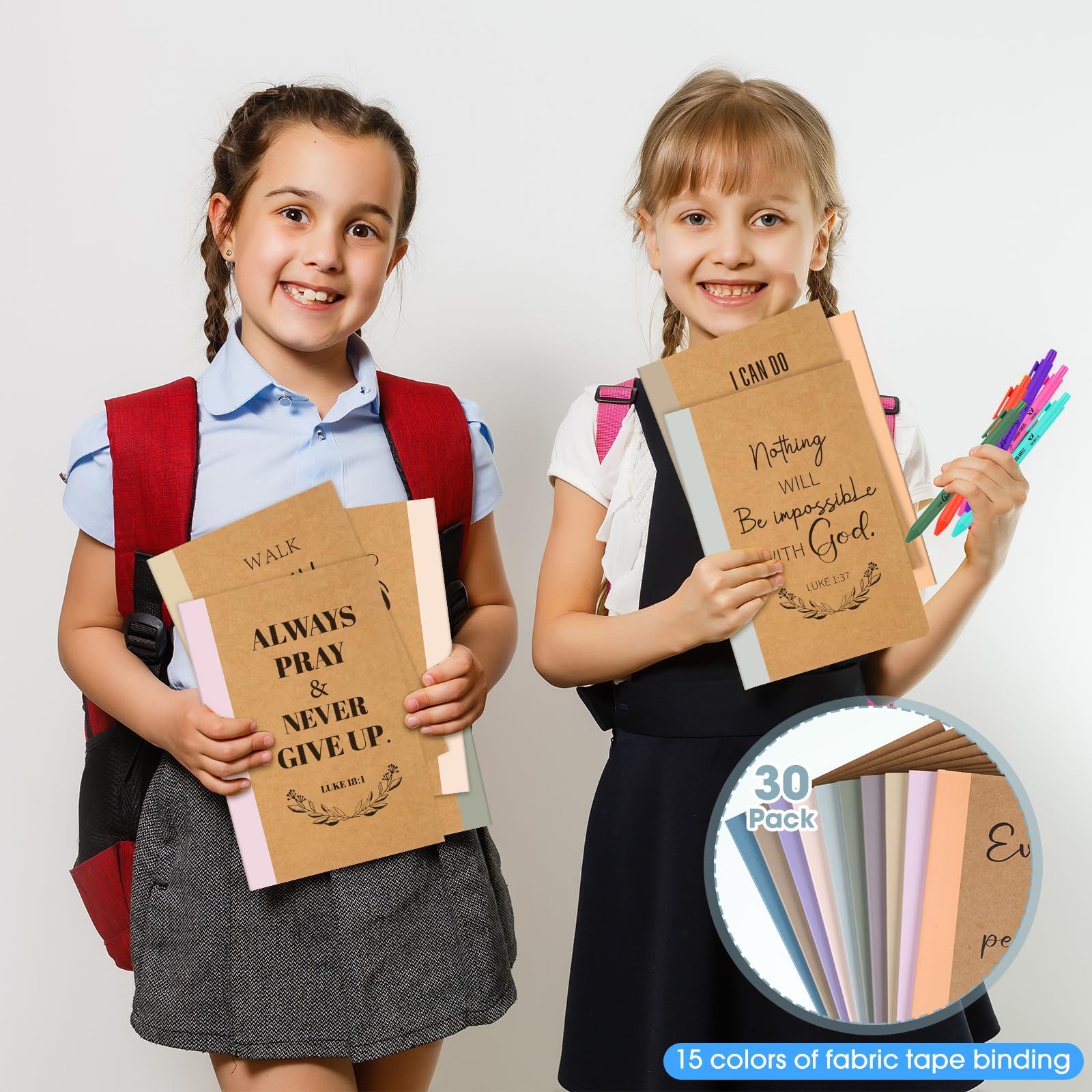 Resurhang 30 Sets christliches Oster-Notizbuch und Stift, Geschenk-Set, Großpackung A5, Komposition, Tagebuch, Bibelvers, Stift, religiös, liniert, Notizblock für Lehrer, Kirche, Krankenschwester