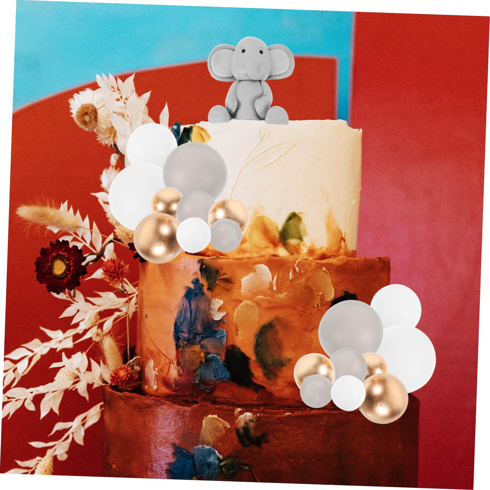 ABOOFAN 5 Sätze Elefant Kuchen Dekoration Teiliges Diy Cake Topper für Babyparty Geburtstag Aus Sicherem Polymer und Metall Installieren eine Festliche
