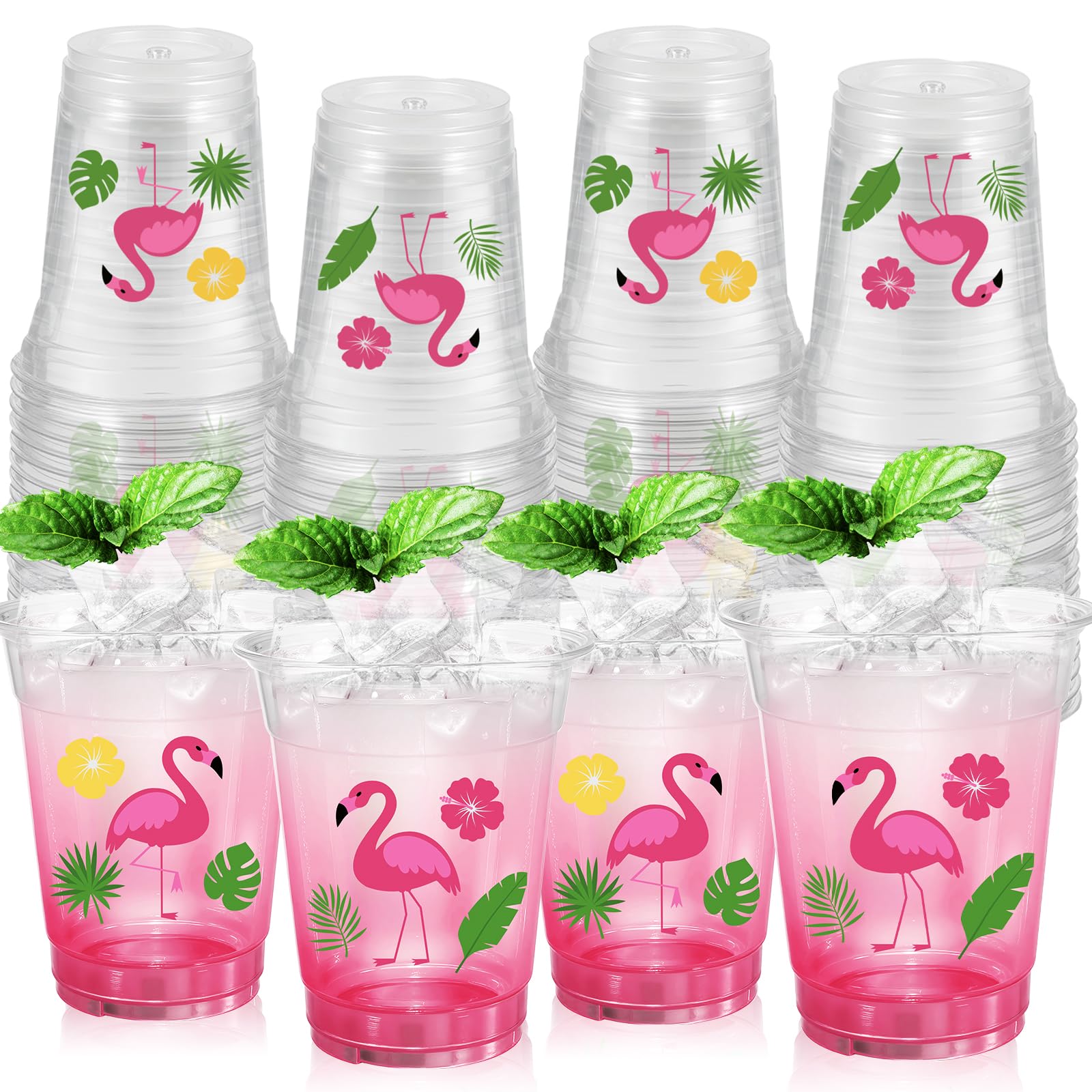 Amazon.com: 50 Pcs 12OZ Flamingo Plastic Cups,Summer Tropical
