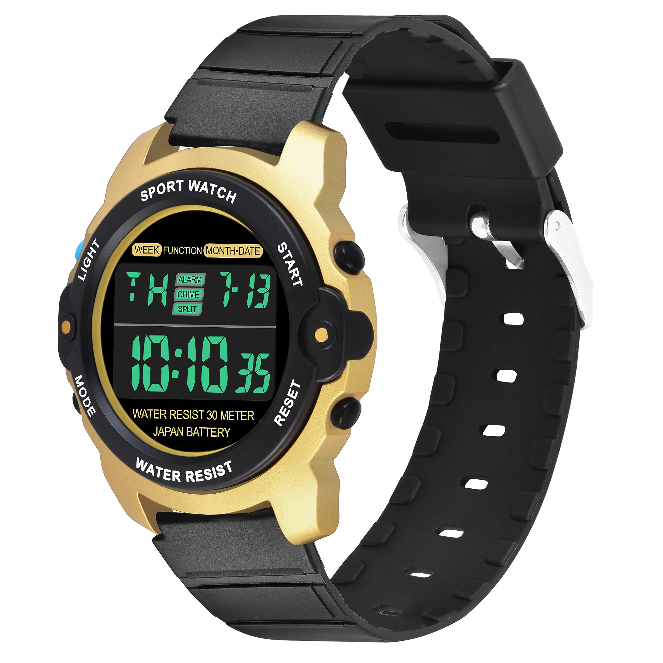 Shocknshop Digital Sports Slim Round Dial Unisex Multifunctional Watch for Men and Womens -WCH23 (Black) (B0CGLWWHMQ) Amazon Price History, Amazon Price Tracker