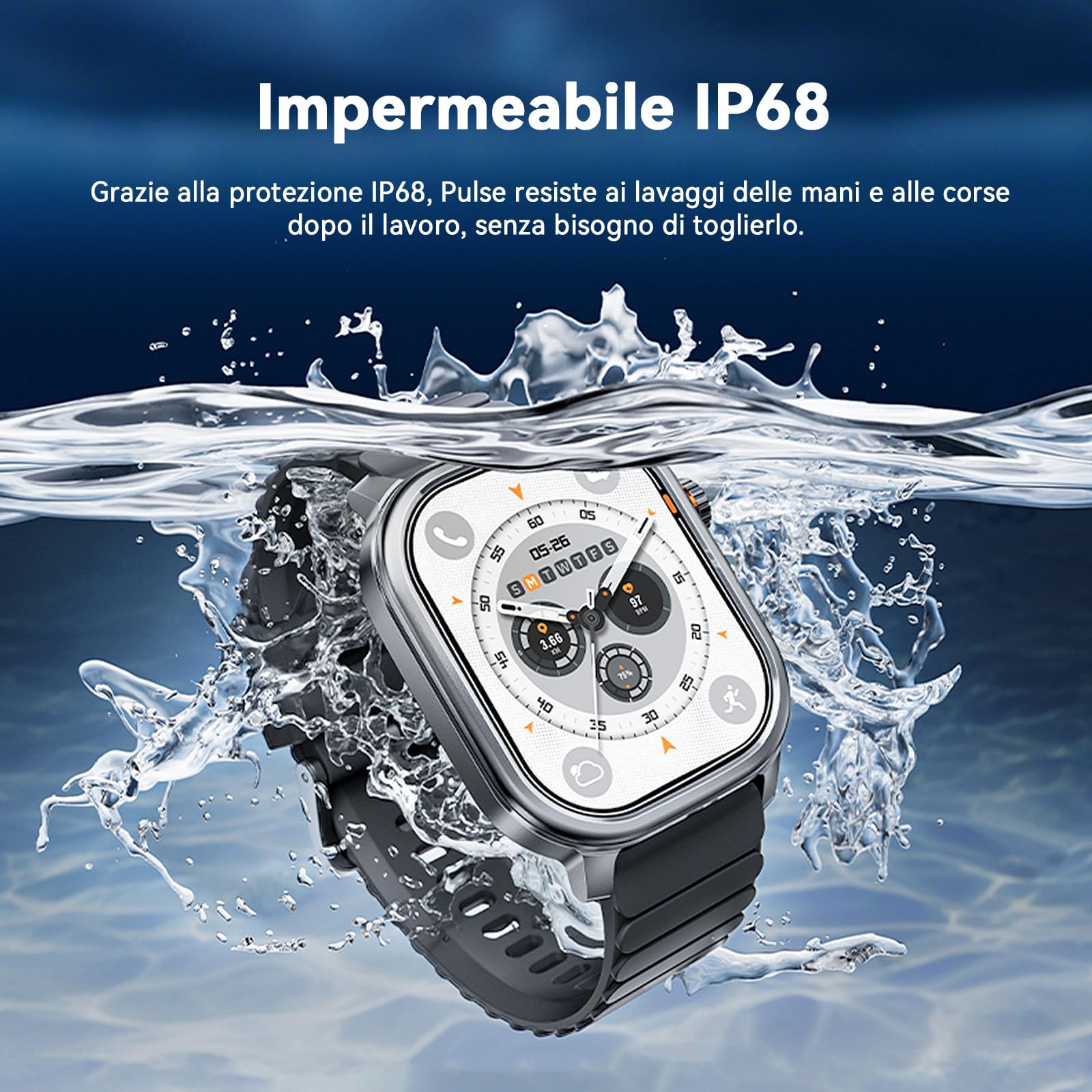 KOSPET Smartwatch Rugged con Display AMOLED e Chiamate Bluetooth | Autonomia 15 giorni, Monitoraggio Frequenza Cardiaca, 170+ Modalità Fitness, IP68 Impermeabile, Compatibili Android e iPhone