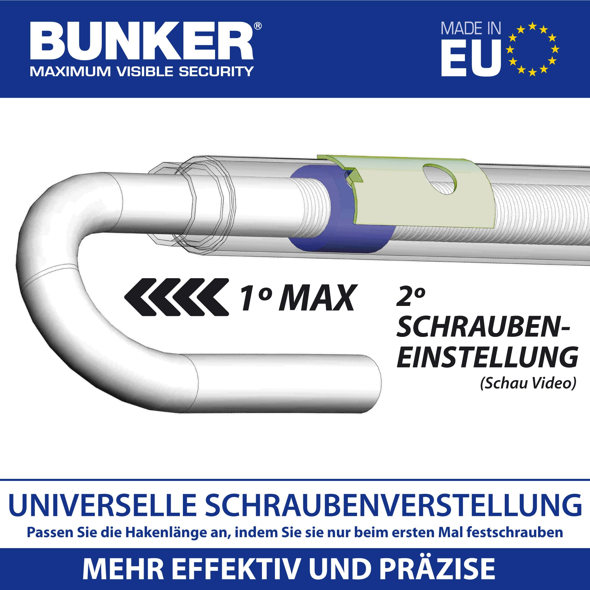 BUNKER BT29B Lenkradschloss Diebstahlsicherung Teleskop Lenkrad Pedal, Universal SUV