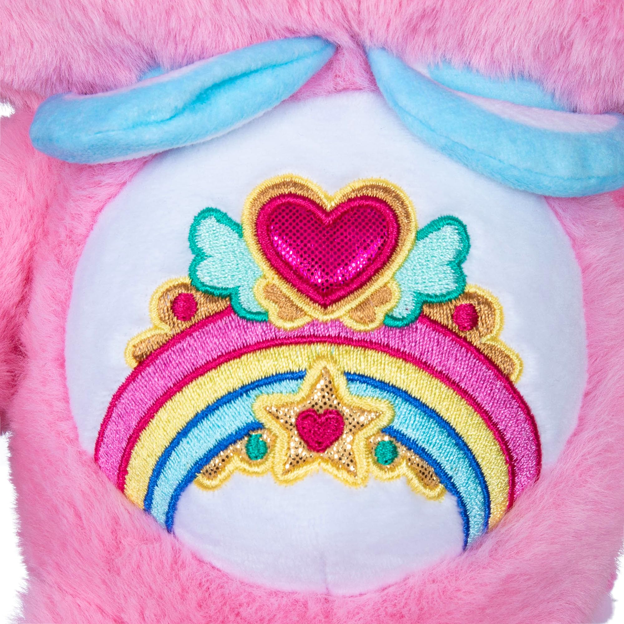 Basic Fun Care Bears 35 cm Kindness Keepers pluszowy miś – Cheer Bear, przyjazna dla środowiska, miękka zabawka z uroczym wyrazem twarzy i odznaką na brzuchu, uroczo kolekcjonerski plusz dla dzieci i