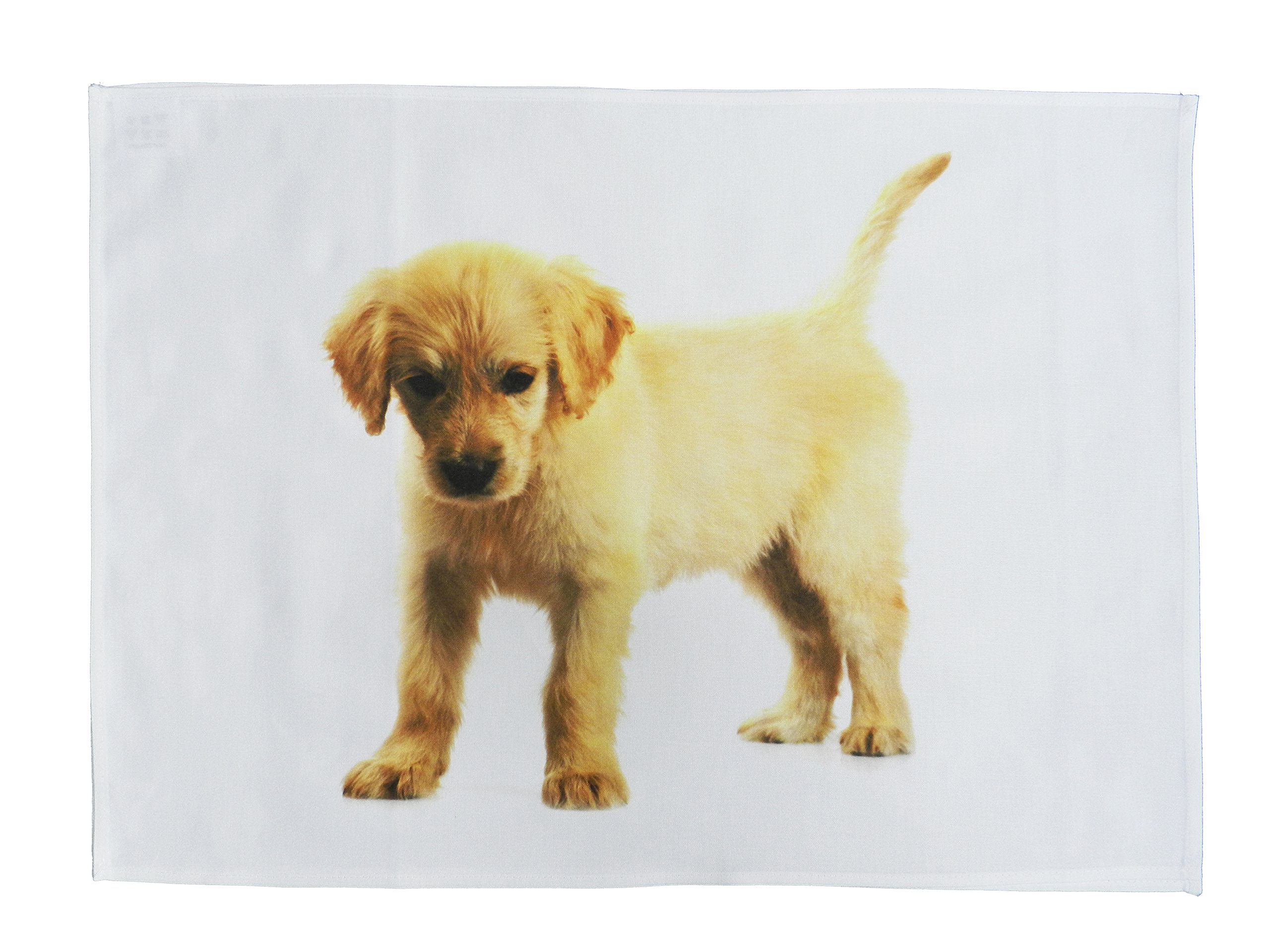 Half a Donkey Golden Retreiver Puppy- Large Cotton Tea Towel with crisp and clear image