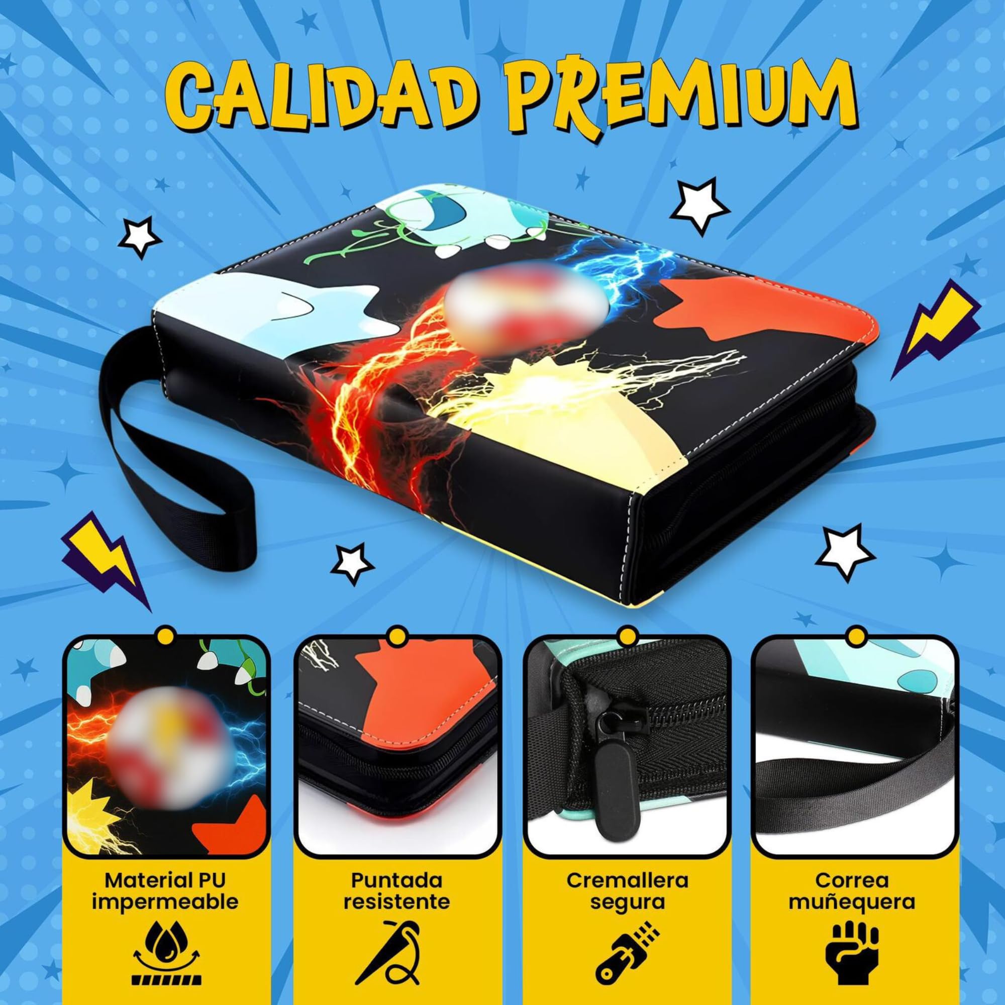 Álbum de Cartas Coleccionables con Capacidad de 1080 Cartas y 60 Páginas - Carpeta para Cartas con Fundas - Álbum para Cartas (Trading Card Game y Juegos de Cartas Coleccionables)