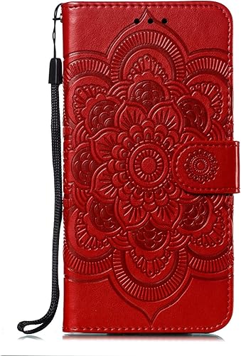 Miniatura 2 de LEECOCO - Funda para Samsung A6 2018 con diseño de mandala en relieve de lujo de piel sintética con tapa para cuaderno, cartera con soporte