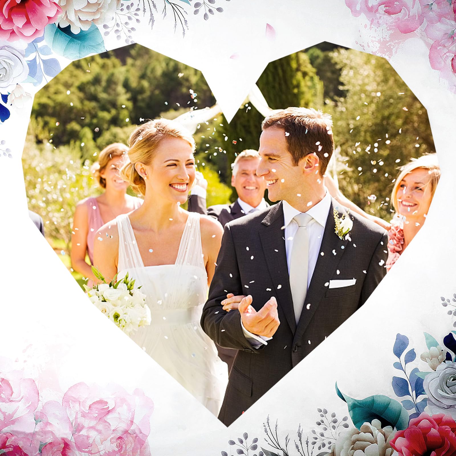 Esshogo Hochzeitslaken 200x180cm - Herz-Ausschneide-Laken Mit 2 Scheren Für Trauung & Hochzeitsspiele