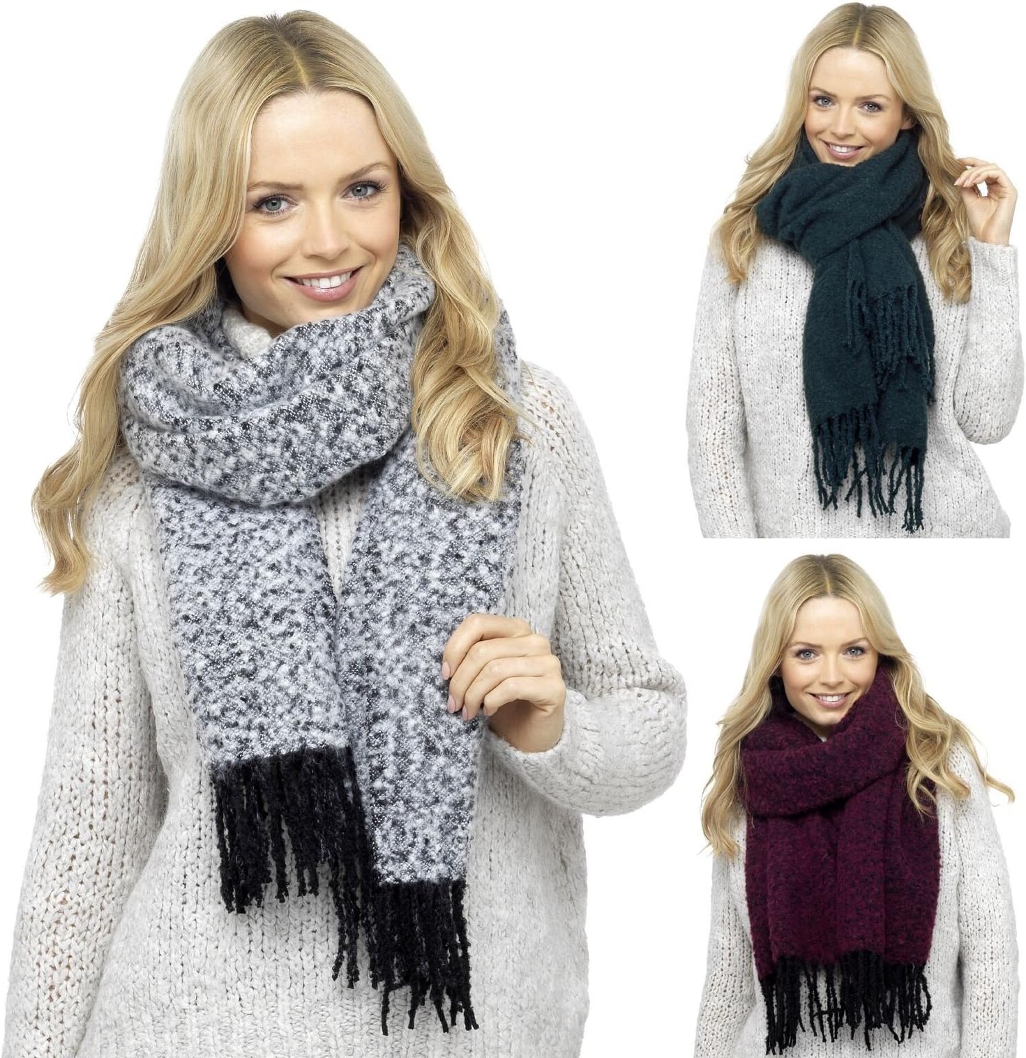 Ladies Foxbury Extra Long Over 2 Meters Thick Soft Fleece Blanket Scarf GL588