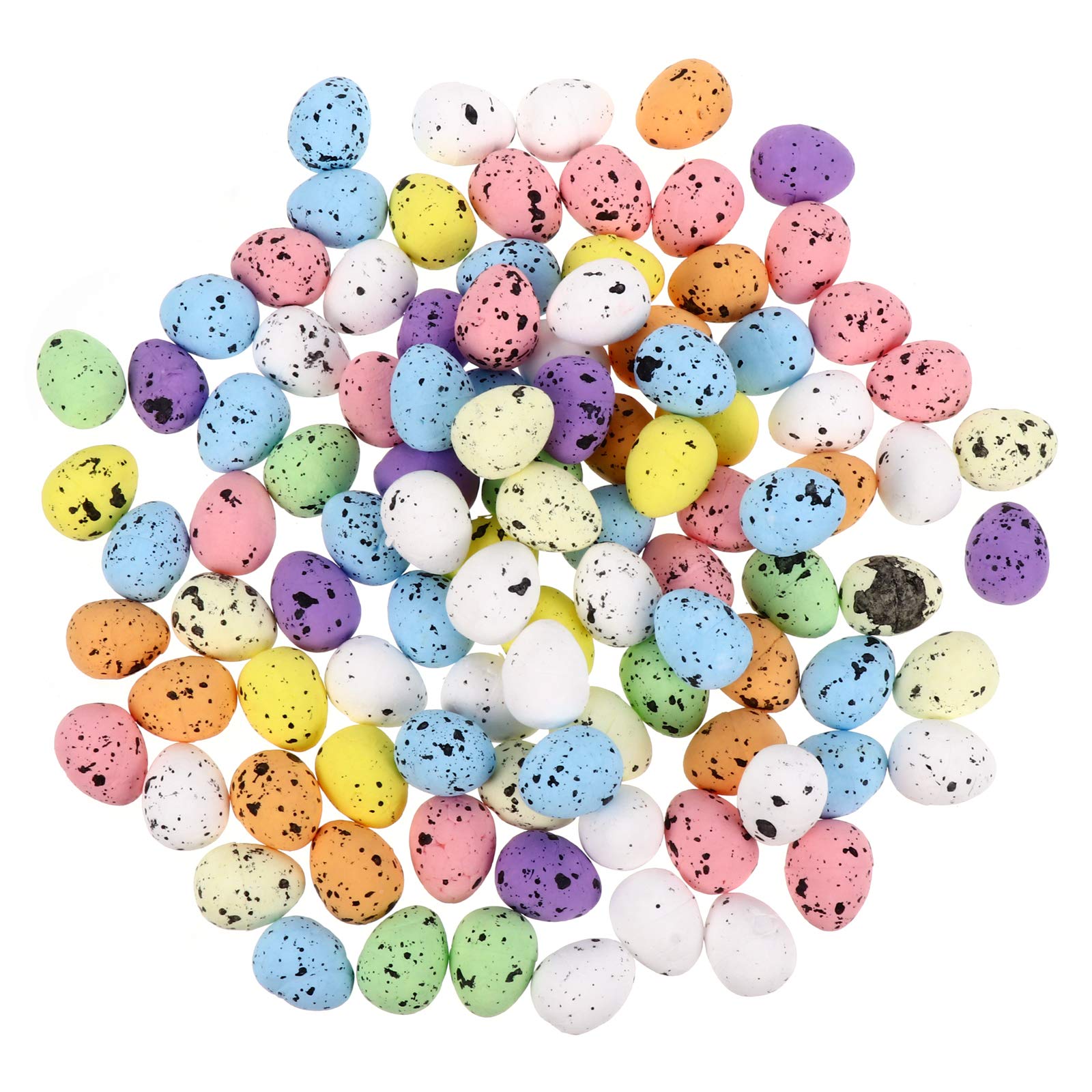 100pcs Artificial Bird Eggs Speckled Mini Fake Foam Eggs for DIY Crafts Easter Party Decorations Wedding Decorative Photography Prop