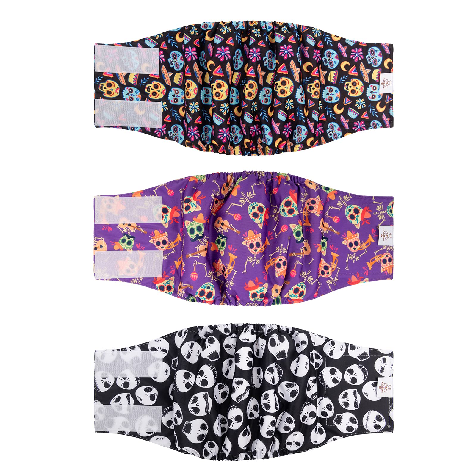 CuteBone Halloween Male Dog Diapers Belly Bands 3 Pack for Male Dogs Wraps Washable Doggie Pants DM23M — image 1