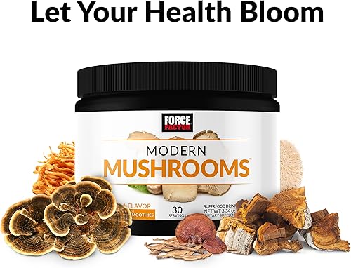 Miniatura 8 de FORCE FACTOR Modern Champiñones en polvo, suplemento de hongos con melena de león, cola de pavo y cordyceps para apoyar la energía, la