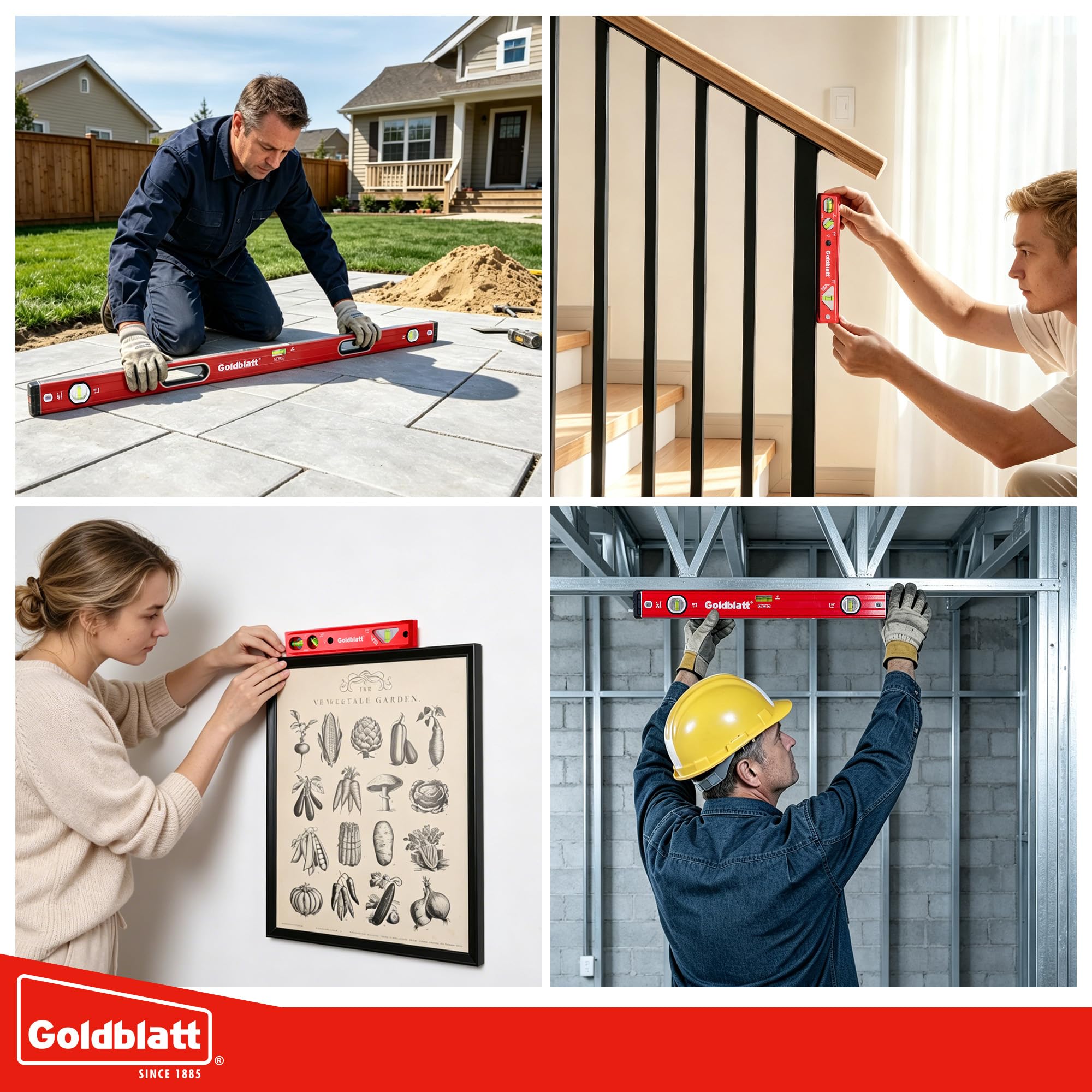 Goldblatt Level Set - 3 Piece Torpedo Level -9