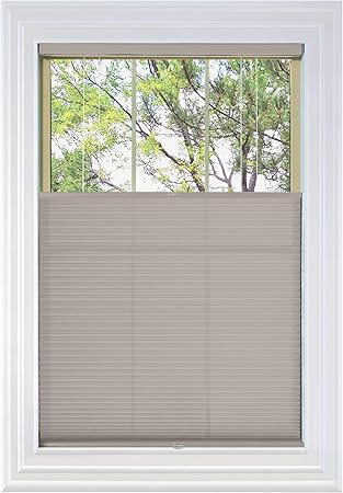 BlindsAvenue Cordless Top Down Bottom Up Cellular Honeycomb Shade, 9/16" Single Cell, Light Filtering, Sticks & Stones, Size: 64" W x 48" H