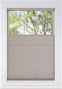 BlindsAvenue Cordless Top Down Bottom Up Cellular Honeycomb Shade, 9/16" Single Cell, Light Filtering, Sticks & Stones, Size: 64" W x 48" H