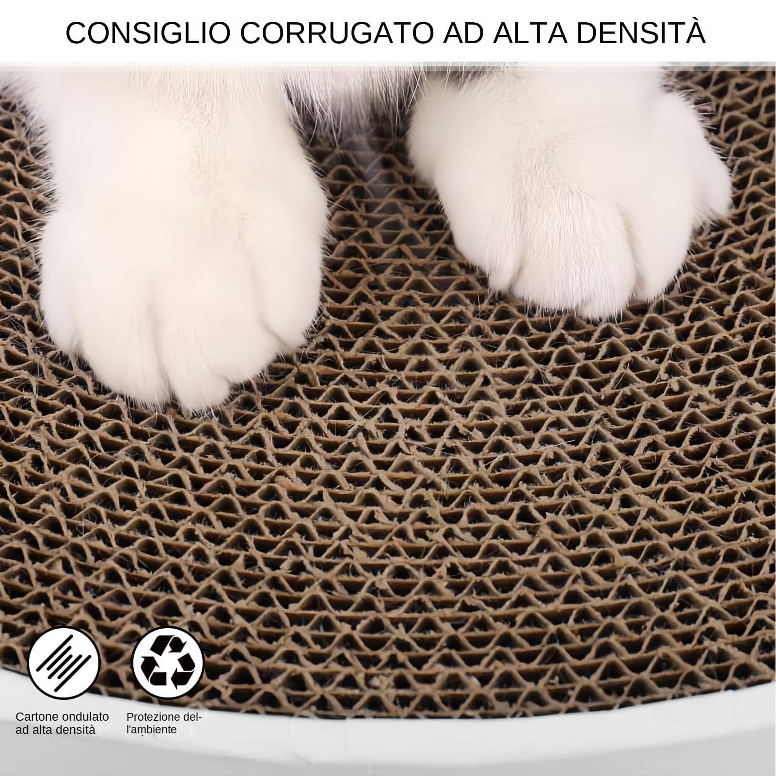 Generico Almohadillas para uñas de gatos | Caseta redonda de cartón ondulado, protector para muebles rascadores – para gatos de todos los tamaños – Protector para muebles de interior para juegos y