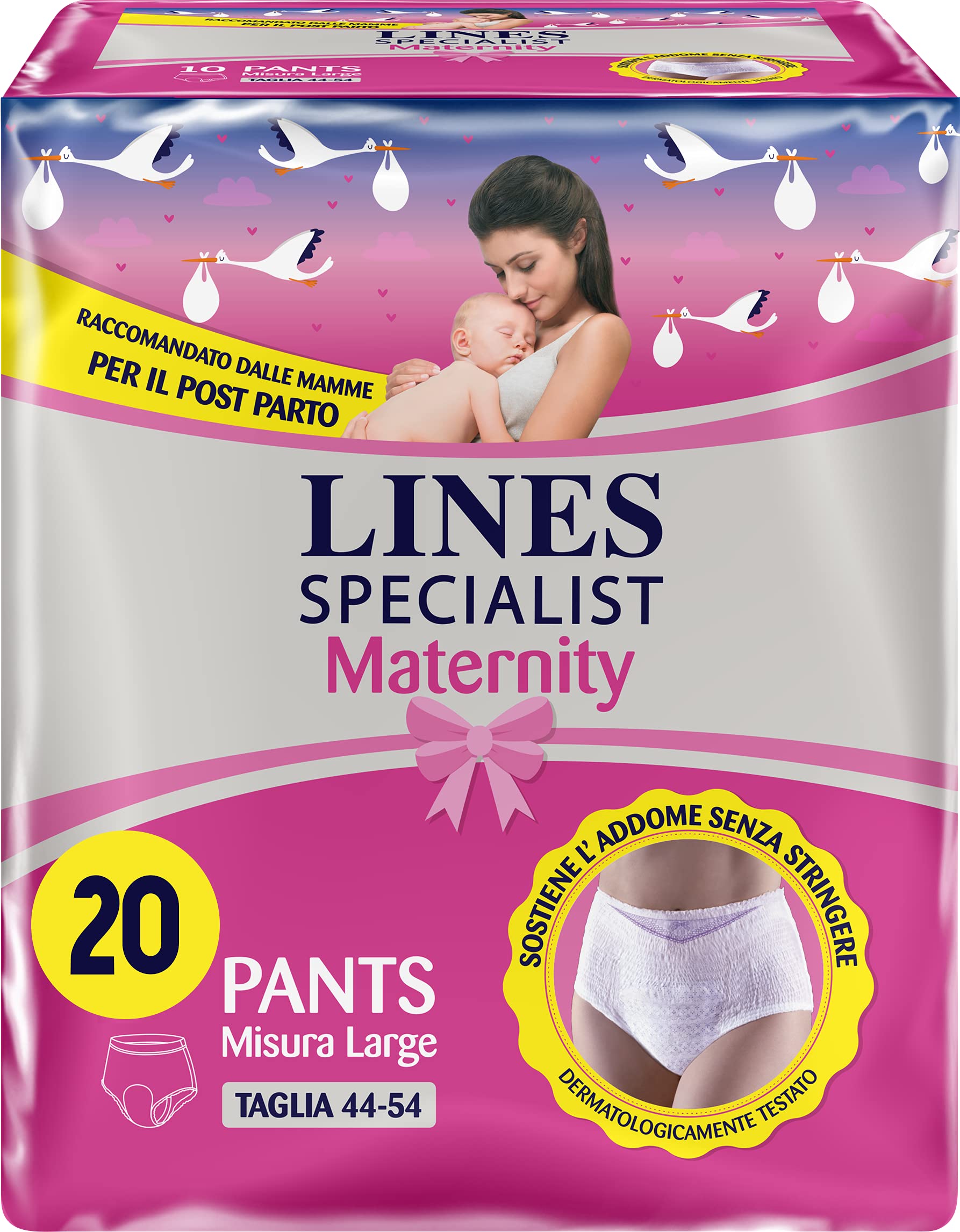 Lines Specialist Pants Maternity, 20 Panties Postpartum L (20 Unità)
