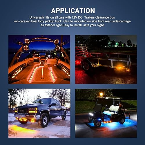 Miniatura 7 de Nilight 50 luces LED redondas de 34 pulgadas, indicadores laterales delanteros y traseros, para camión, RV, coche, autobús, remolque, furgoneta,