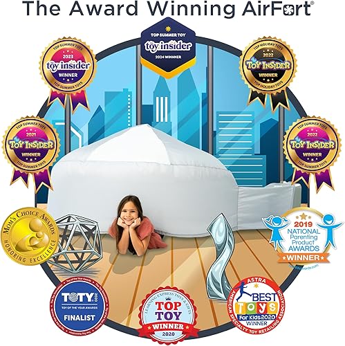 Miniatura 124 de The Original Patentado AirFort – Construye un fuerte en 30 segundos, fuerte inflable para niños, tienda de campaña de juego para 3 a 14 años, una