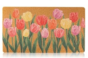 Floral Summer Door Mat for Front Door Easy Clean Anti-Slip Backing Entrance