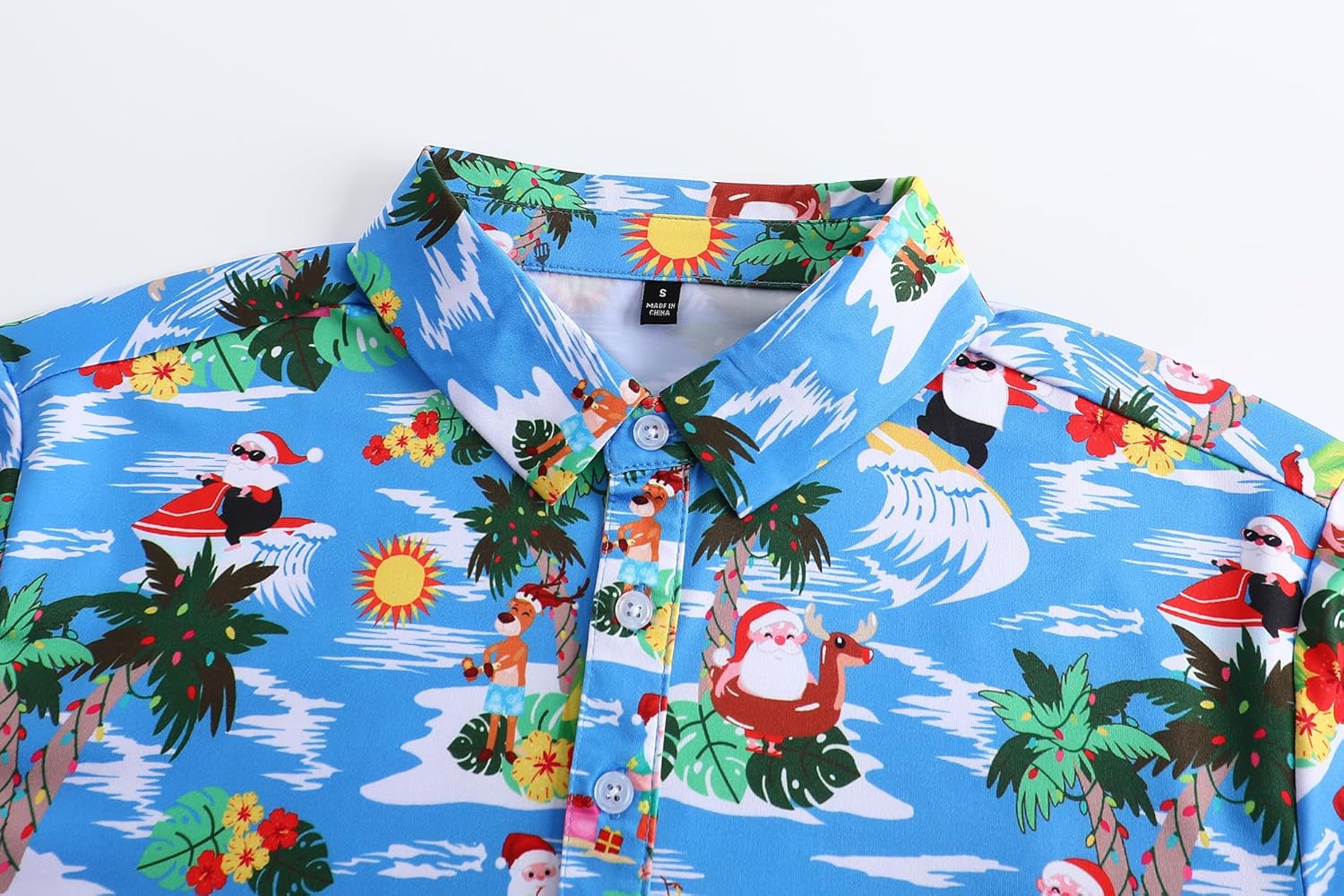 Men's Christmas Shirt Short Sleeve Santa Claus Party Casual Golf Polo Shirts for Men - Image 4