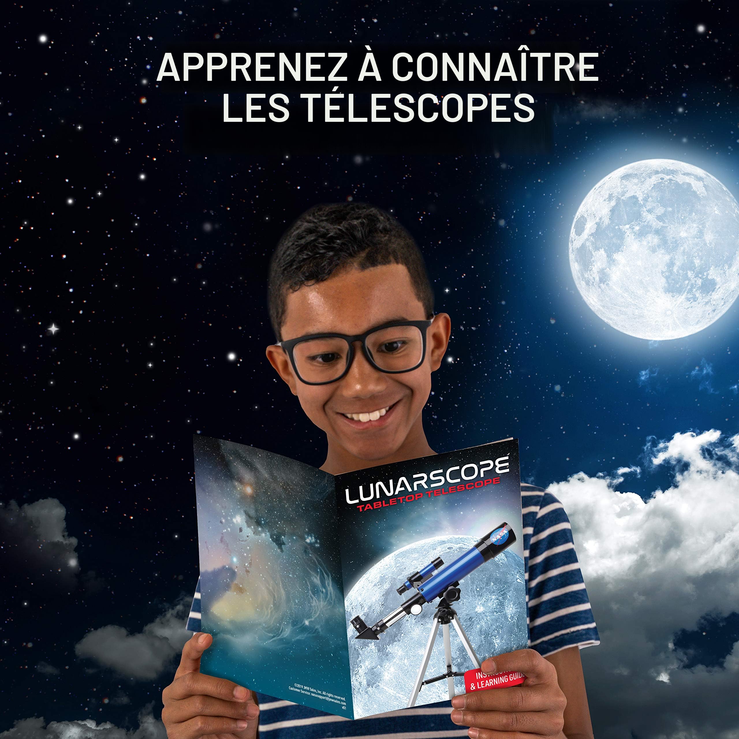 Télescope Astronomique Enfants Débutants - Grossissement 90X Avec Trépied