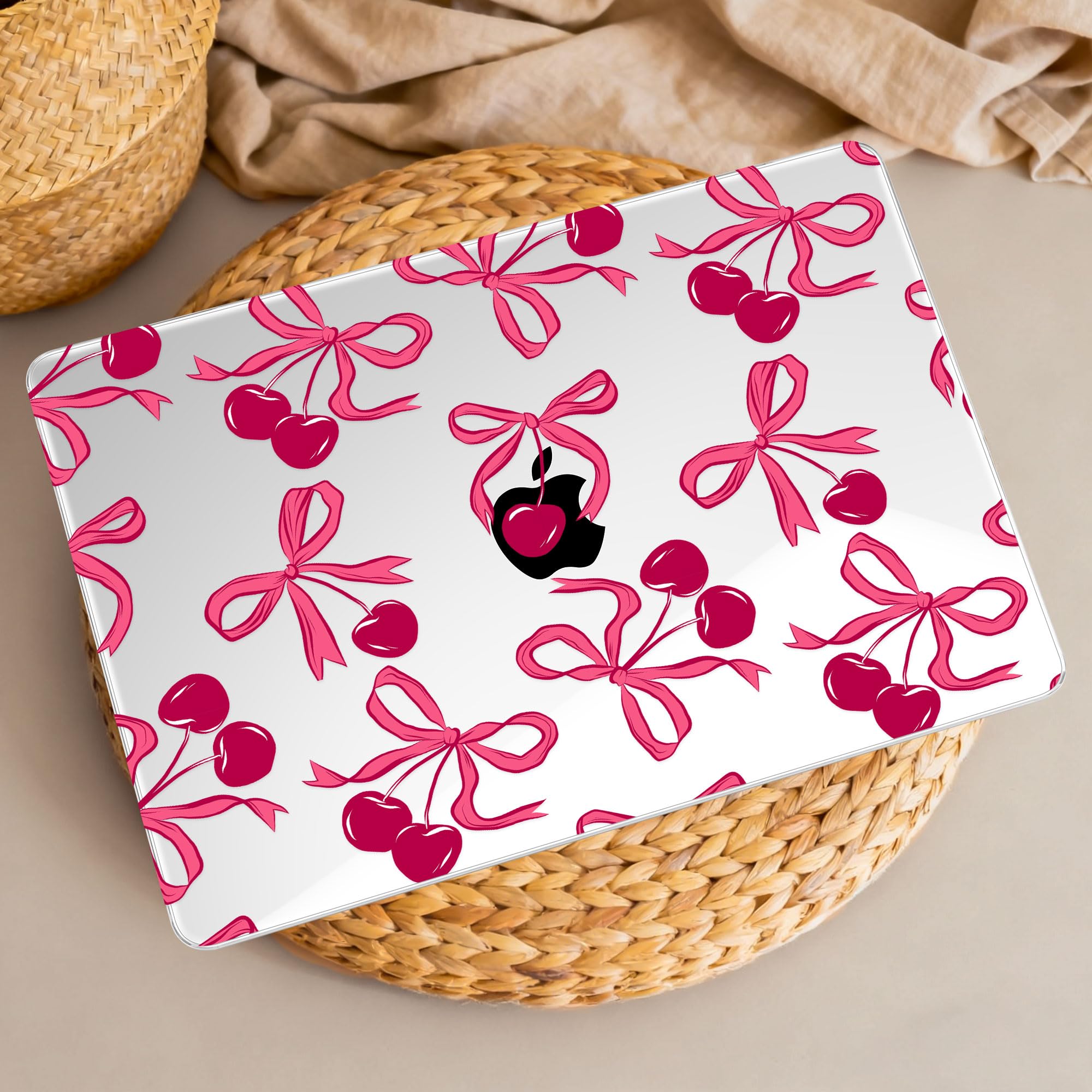Compatibile con M4 MacBook Pro 16 pollici Case 2024 (A3403 A3186) 2023 (M3 A2991 M2 A2780) 2021 (M1 A2485) Pro/Max, cover rigida in plastica per Mac Pro 16, fiocchi e ciliegie