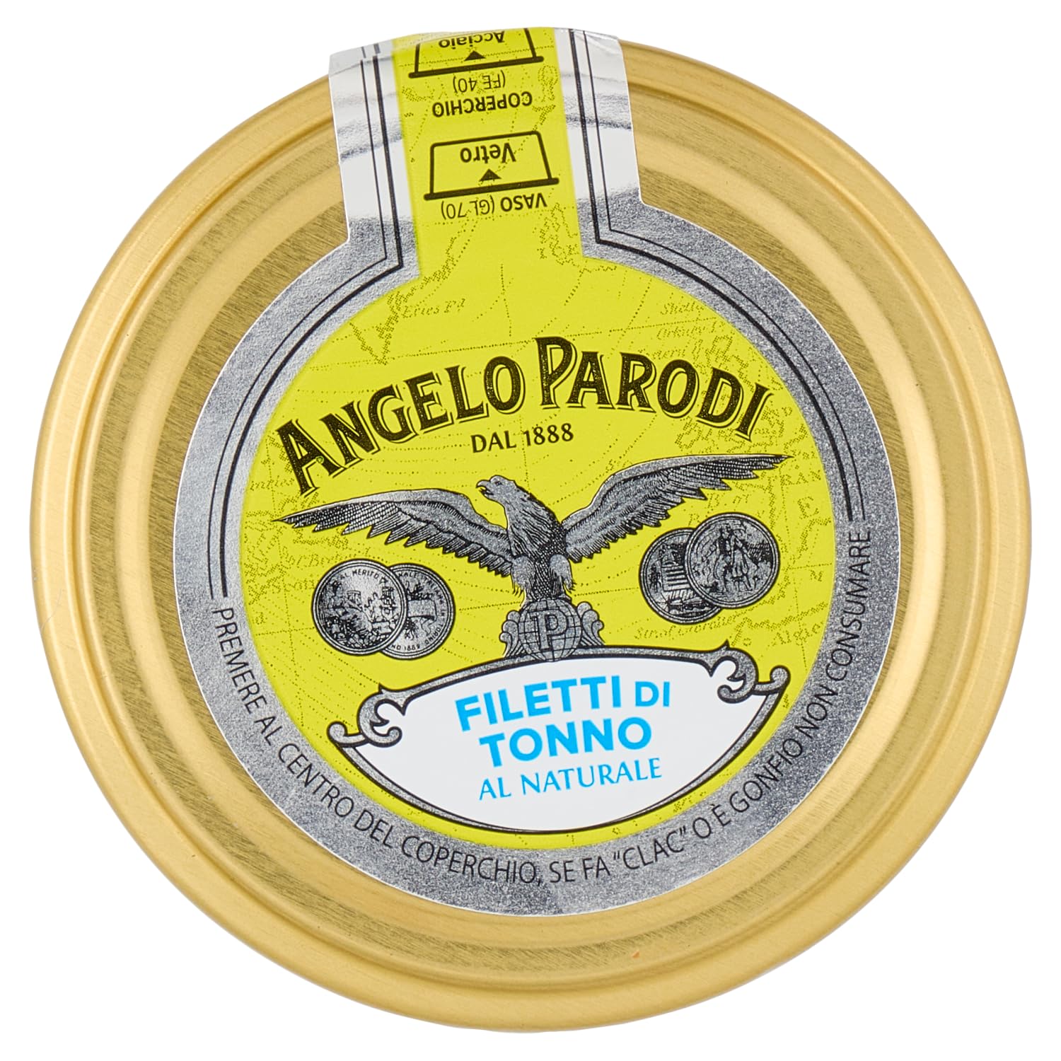 ANGELO PARODI - Filetti di Tonno al Naturale Lavorati a Mano Tonno a Pinne Gialle in Vaso Vetro 12 Confezioni da 150g