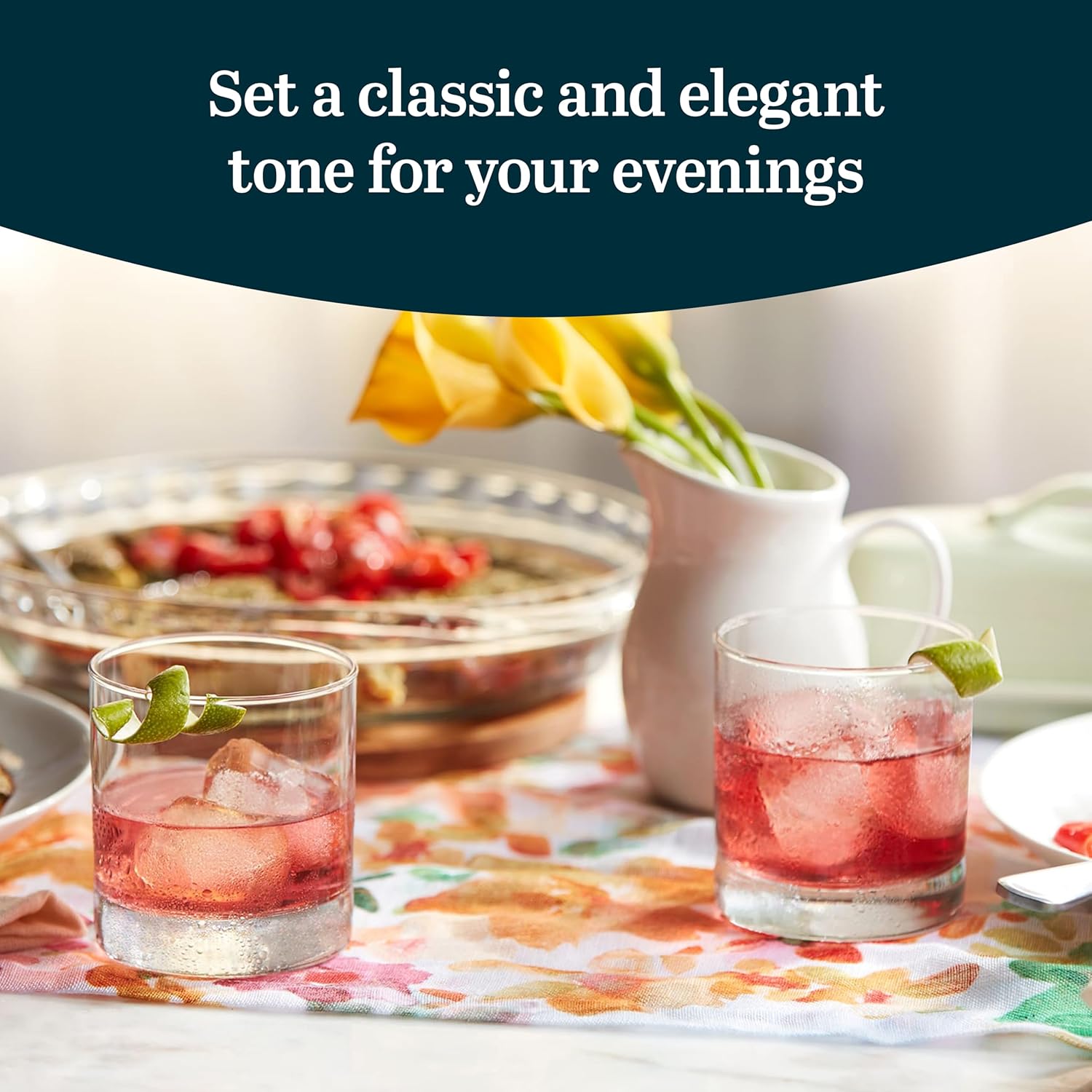 Libbey 917CD Heavy Base Rocks Glasses Set of 12, Rocks Glass Cups with Simple Lines, Elegant Old Fashioned Glass Set for Whiskey, Cocktails and More - Image 2