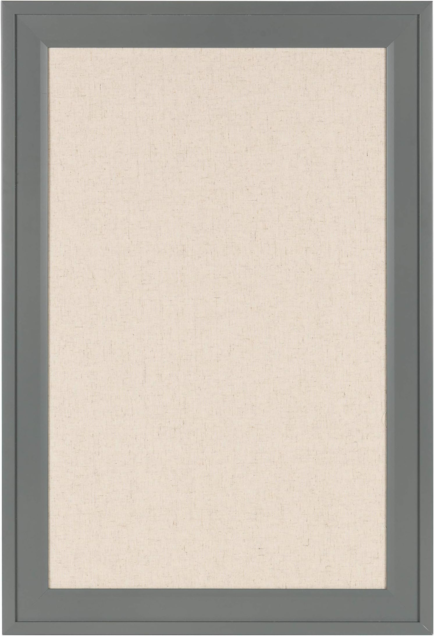 DesignOvation Bosc Framed Linen Fabric Pinboard, 18.5x27.5, Gray