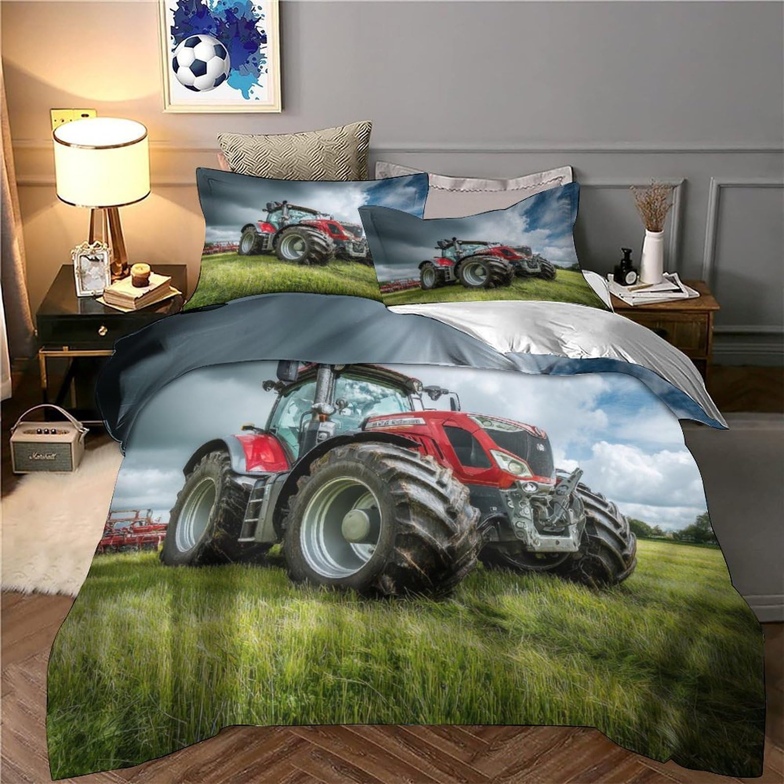 3D Traktor Bettwäsche Set Mikrofaser Kinder Jugendliche