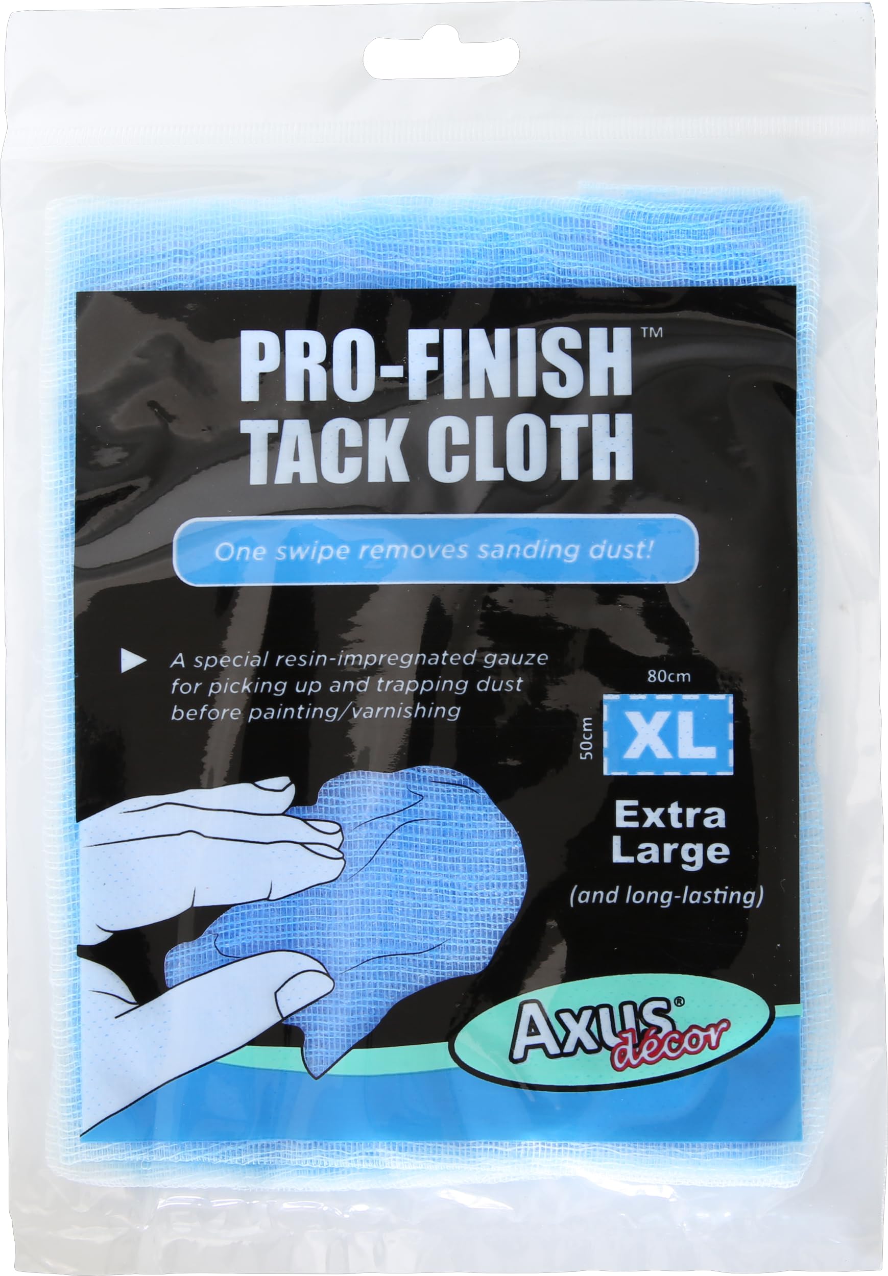 Axus Decor AXU/TC12 Pro-Finish Tack Cloth (12 sztuk), niebieski, XL, zestaw 12 sztuk