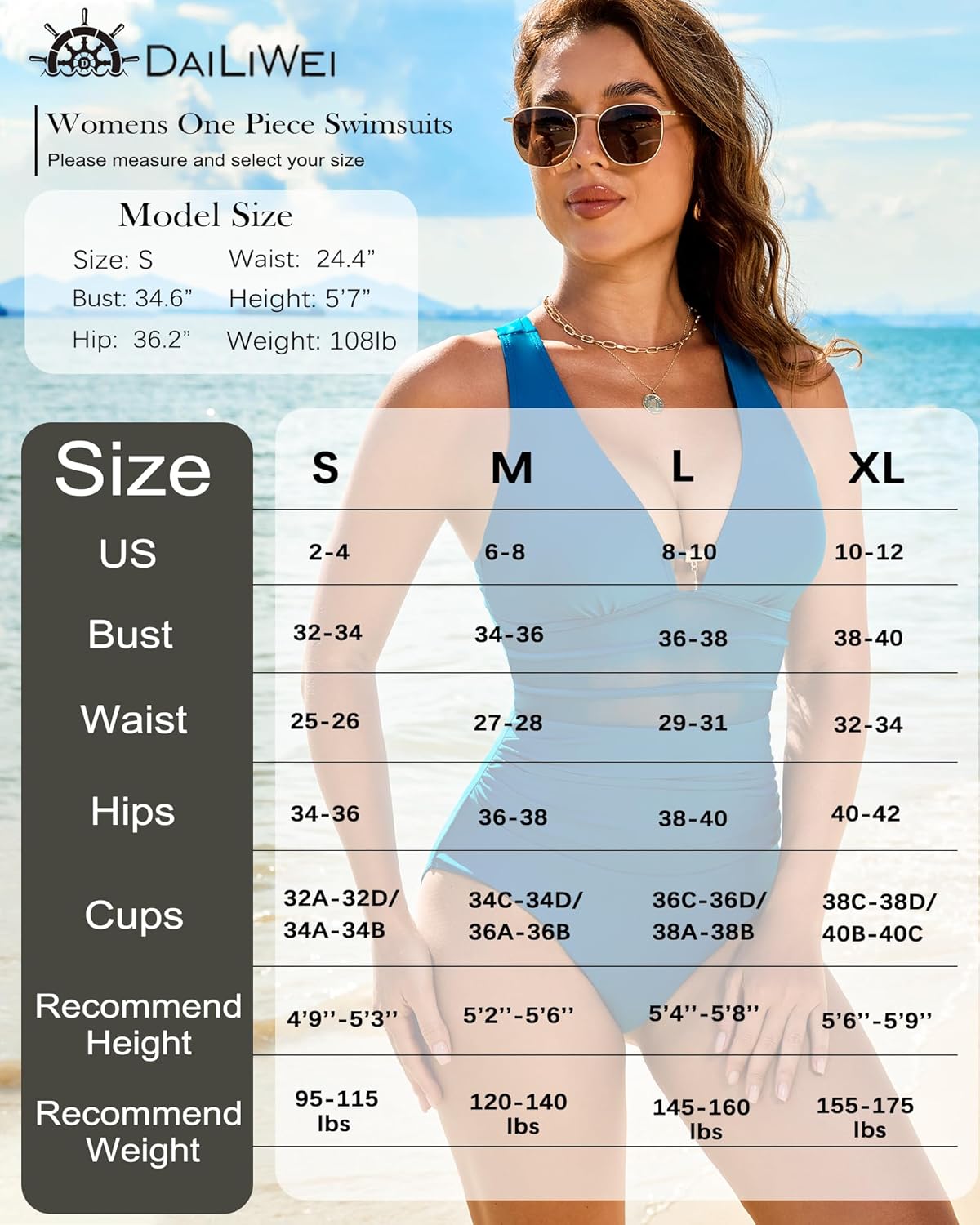 DaiLiWei One Piece Swimsuit Women Tummy Control Bathing Suit Shapewear Slimming Swim Suits Full Coverage Modest Swimwear 2026 - Image 6
