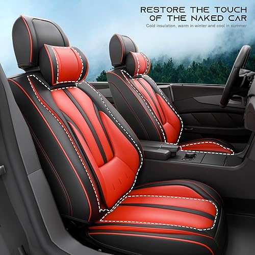 Miniatura 5 de SLARY 5 fundas H7 para asientos delanteros y traseros de automóvil, accesorios interiores de automóviles con piel de napa a prueba de agua para