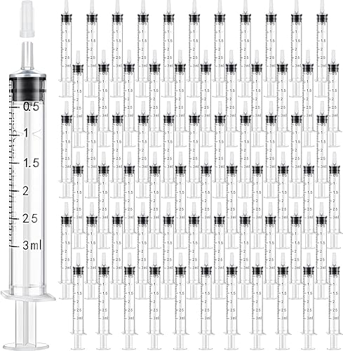 Zhengmy Paquete de 100 jeringas de plástico con medidas selladas individualmente, herramientas de medición sin aguja para laboratorios científicos,