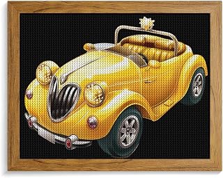 Pintura de diamante 5D con diseño de diamante para coche, color amarillo, para colgar, decoración del hogar, 40,6 x 50,8 cm