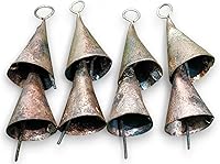 Vista 3 de Mango Gifts Campanas de cono vintage de hierro rústico, campanas para campanas de viento, campanas pequeñas para manualidades, mini campanas