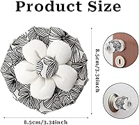Vista 3 de Sliverdew 2 fundas para pomos de puerta, protector de pomo de puerta floral negro, suave y redondo, para puerta, reutilizable, con esponja, lavable