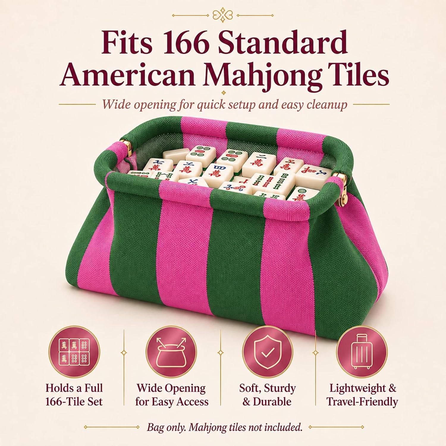 Mahjong Tile Bag Woven Clutch Purse, Striped Dumpling Bag for Women, Snap Closure Beach Vacation Handbag image 2