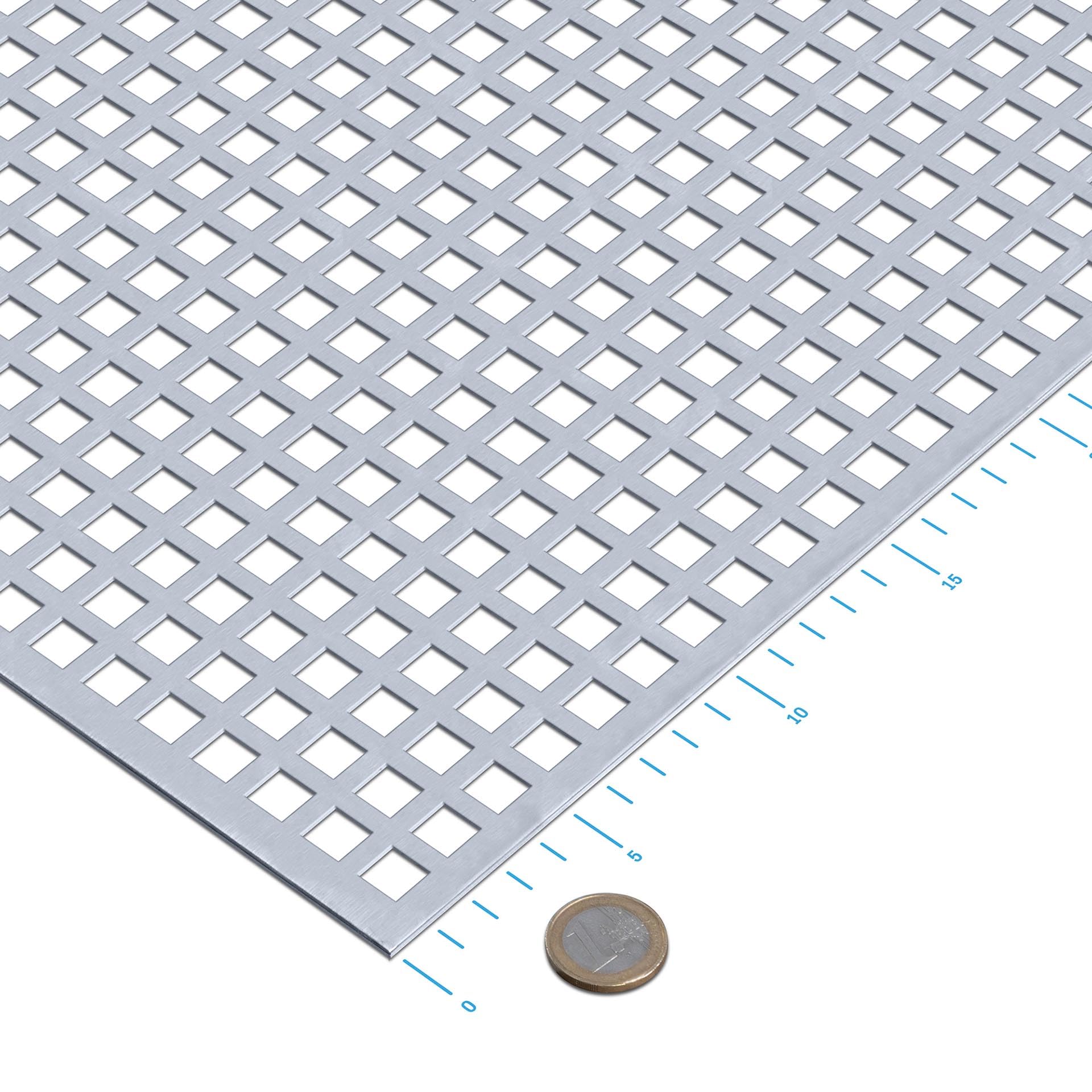 thyssenkrupp Lochblech verzinkt QG10-15 Stahl 1,5 mm (1500 x 500 mm) umlaufender Längs- und Stirnrand