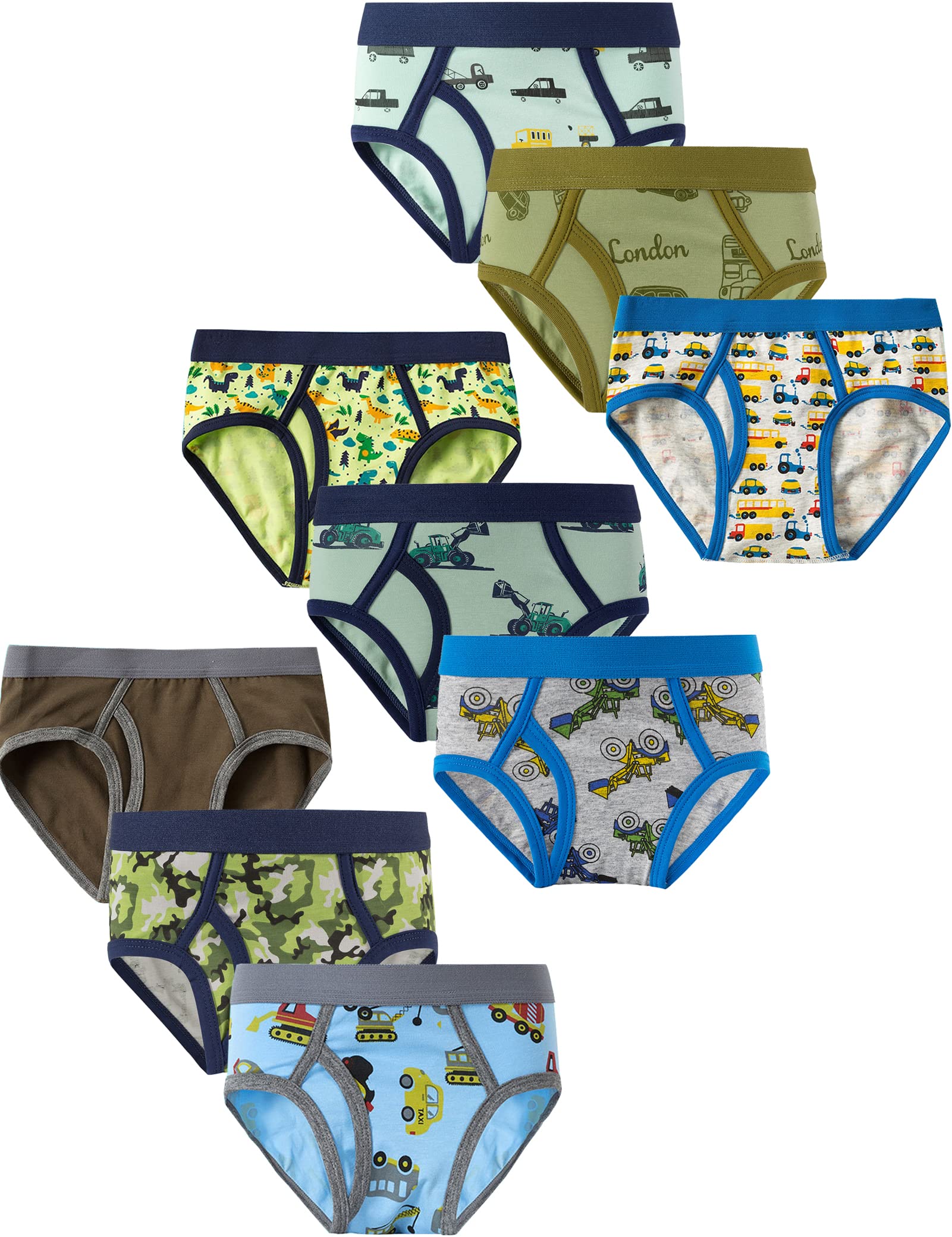 Kiench Boys Briefs Toddler Cotton Underwear with Open Fly Pack of 8 9