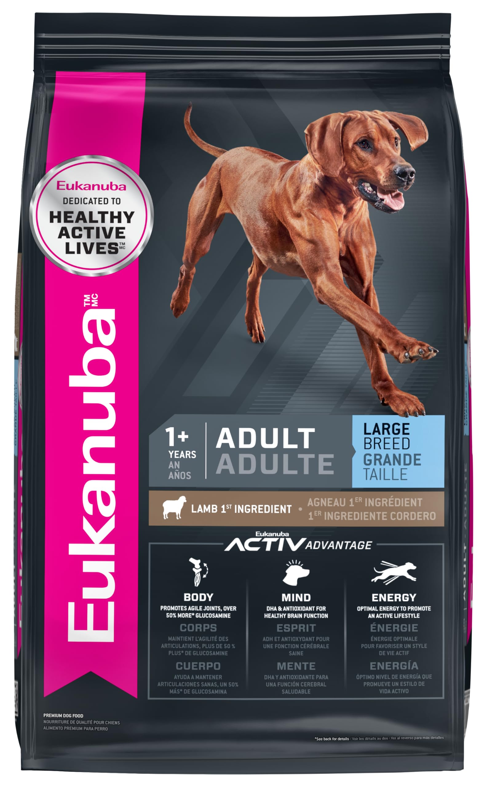 EukanubaAdult Large Breed Lamb 1st Ingredient Dry Dog Food, 30 lb Bag