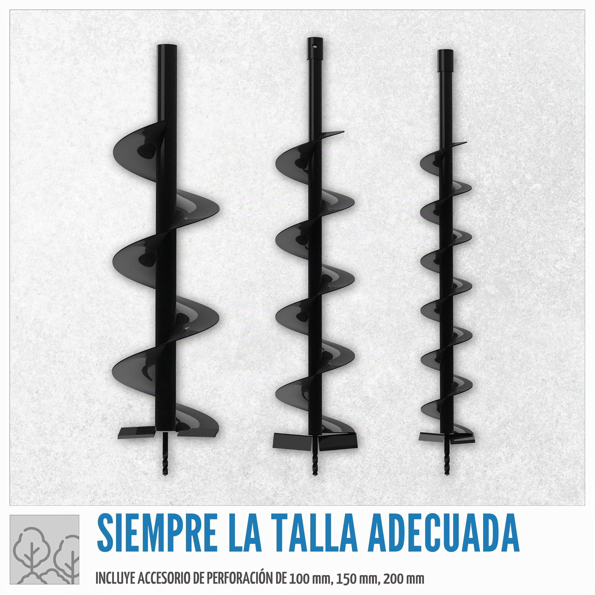 Güde Taladro de tierra de motor GE 2200 (motor de gasolina de 2 tiempos 2,2/3 (kW/PS), 52 cm³, 7500 1/min, diámetro de la broca: 100/150/200 mm, controles en el mango, bomba de cebado, función fiable