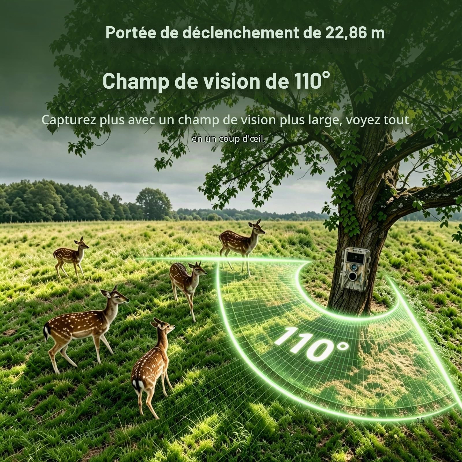 BlazeVideo Caméra Proie Caméra Sauvage 24MP 1296P, Caméra Sauvage Numérique avec Détecteur de Mouvement et Vision Nocturne, IP66 Étanche Écran 2,4"