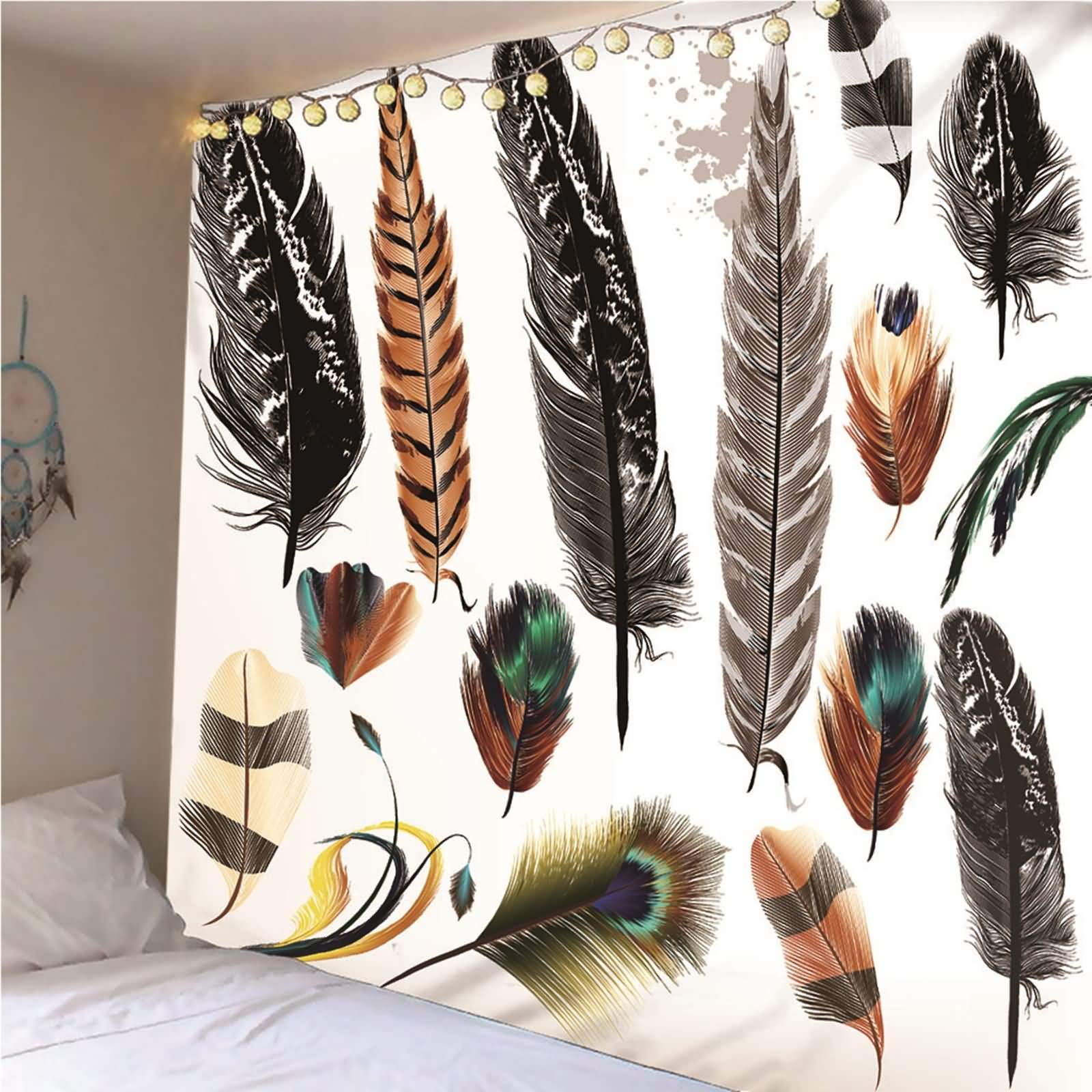 Tapiz Sofa,(260x240CM) Tapiz Pared Salon Multicolor Tapiz Poliéster Plumas