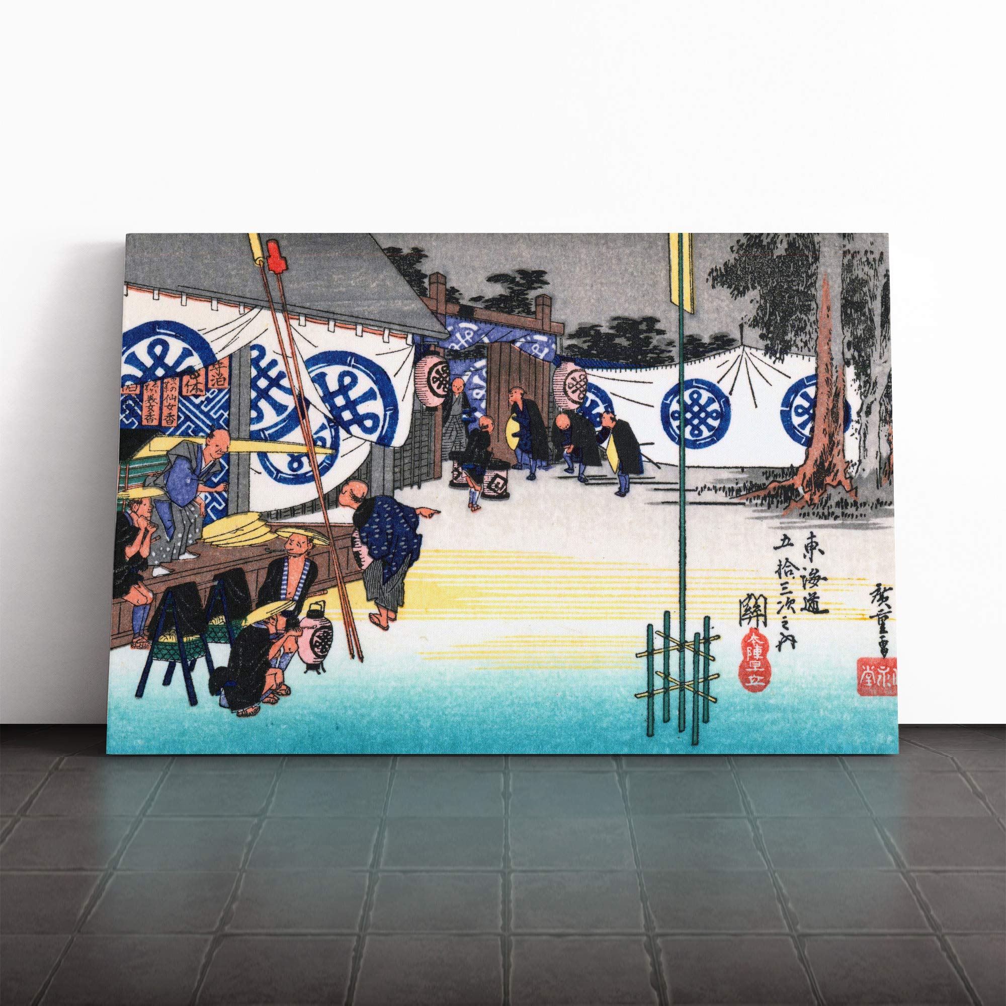 Hiroshige Japanese Oriental Canvas Print | Gallery Wrapped 30mm Frame Wall Art | 24x16 inches | Ready to Hang | Asian Picture | Living Room Bedroom Lounge Office